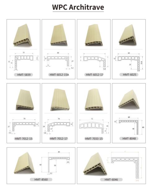 Wpc architrave composite architrave wpc door architrave for door frame 木塑门楣